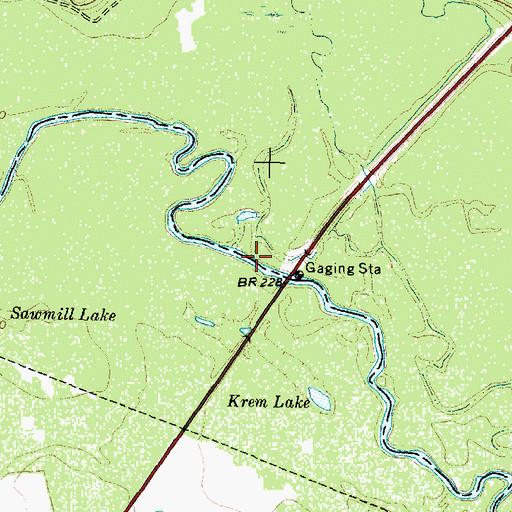 Topographic Map of Bowles Creek, TX