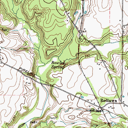 Topographic Map of Bowles Spring, TX