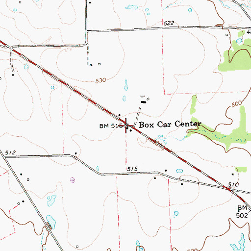 Topographic Map of Box Car Center, TX