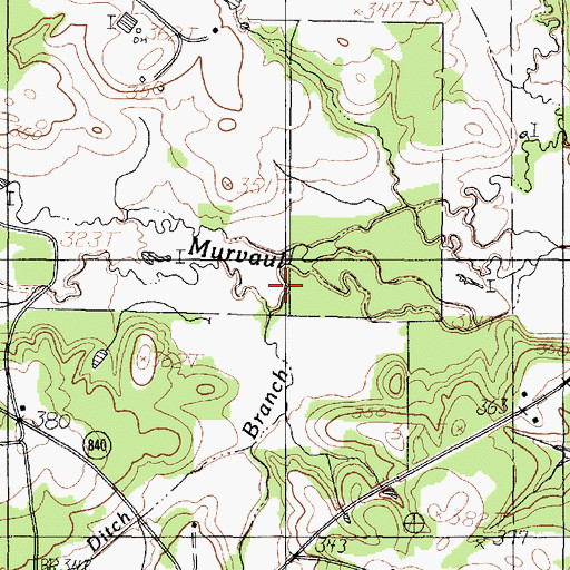 Topographic Map of Brantley Branch, TX