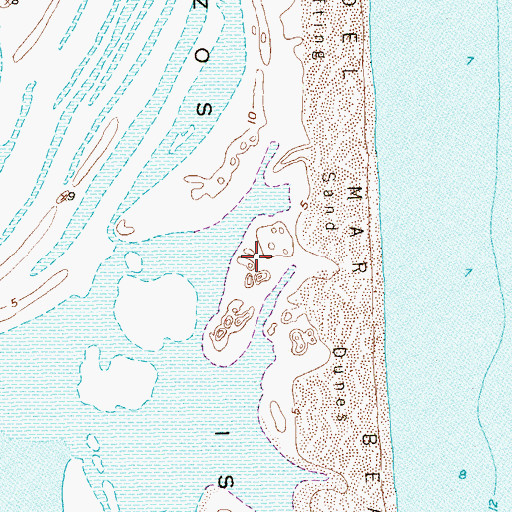 Topographic Map of Brazos Island, TX