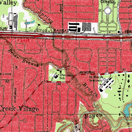 Topographic Map of Briar Branch, TX