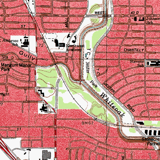 Topographic Map of Brickhouse Gully, TX