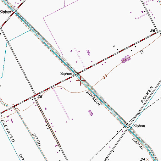 Topographic Map of Briscoe Canal, TX