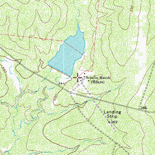 Topographic Map of Briscoe Ranch, TX