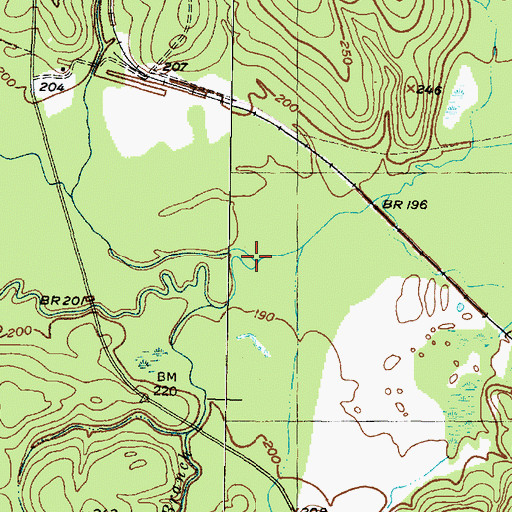 Topographic Map of Bristow Creek, TX