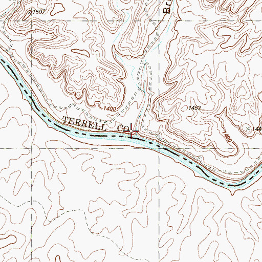 Topographic Map of Britton Canyon, TX