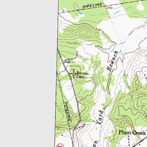 Topographic Map of Brooke Cemetery, TX