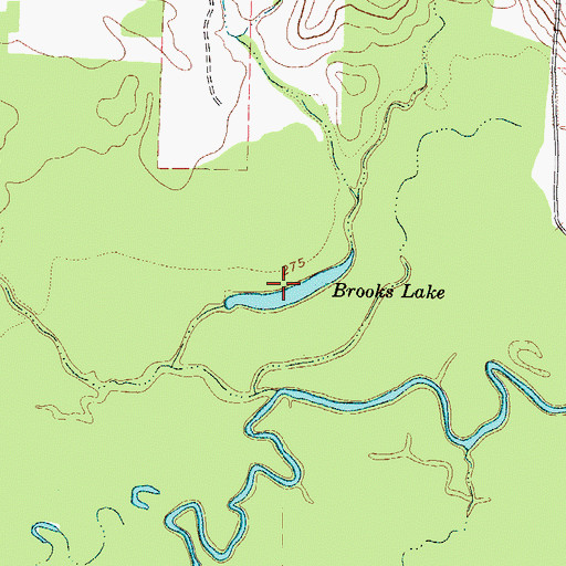 Topographic Map of Brooks Lake, TX