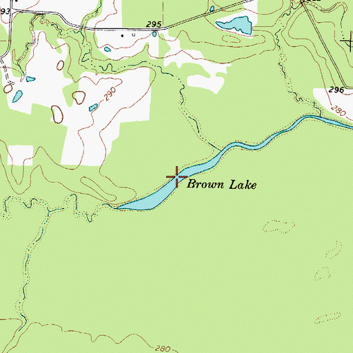 Topographic Map of Brown Lake, TX