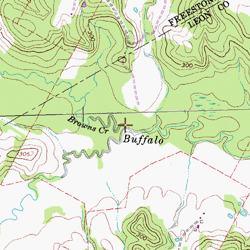 Topographic Map of Browns Creek, TX
