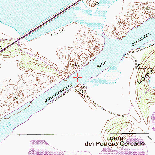 Topographic Map of Brownsville Ship Channel, TX