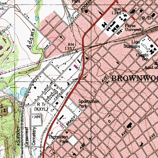 Topographic Map of Brownwood, TX