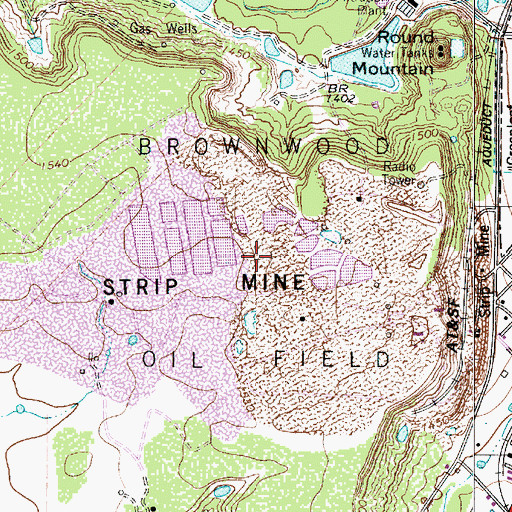 Topographic Map of Brownwood Oil Field, TX