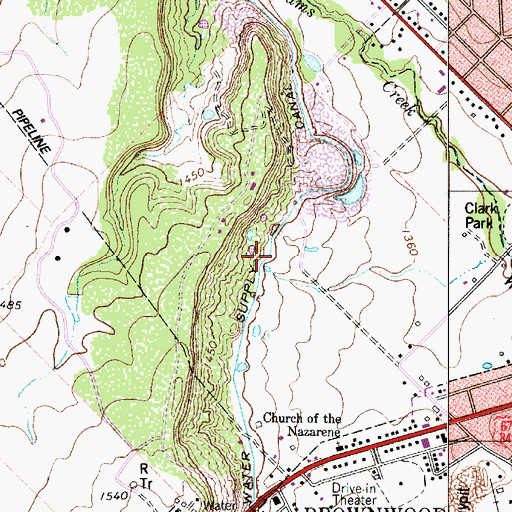 Topographic Map of Brownwood Water Supply Canal, TX
