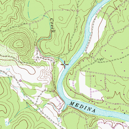 Topographic Map of Bruins Creek, TX