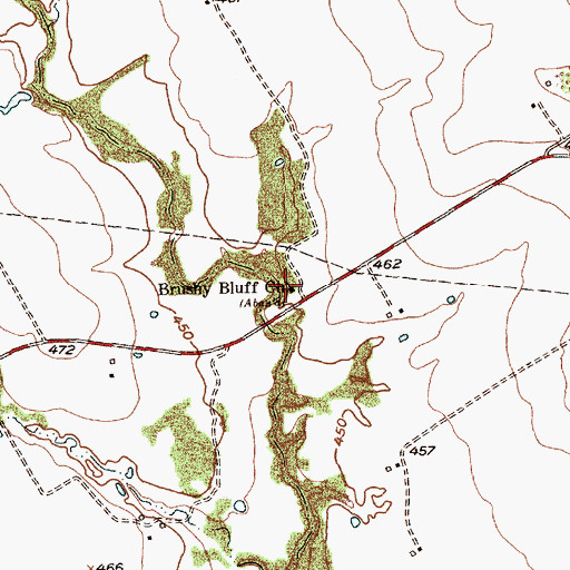 Topographic Map of Brushy Bluff Church, TX