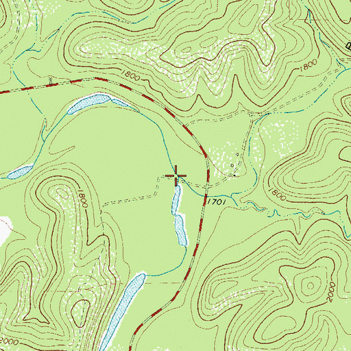 Topographic Map of Brushy Draw, TX