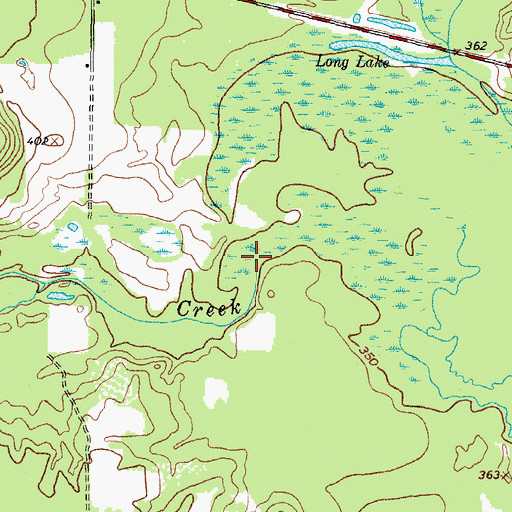 Topographic Map of Buck Creek, TX