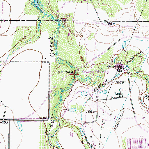Topographic Map of Buck Creek, TX