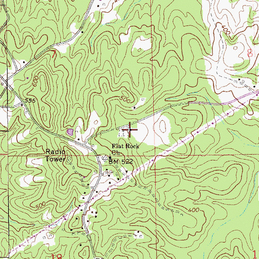Topographic Map of Oak Valley Church, AL