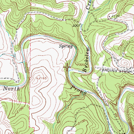Topographic Map of Buckelew Creek, TX