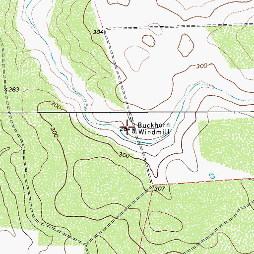 Topographic Map of Buckhorn Windmill, TX