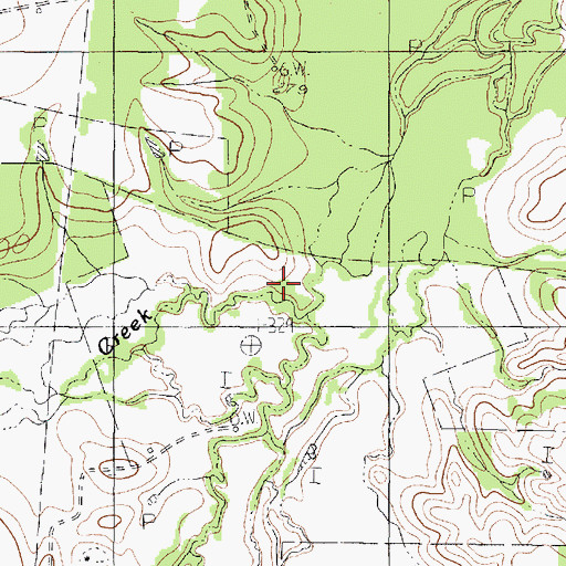 Topographic Map of Buckner Creek, TX