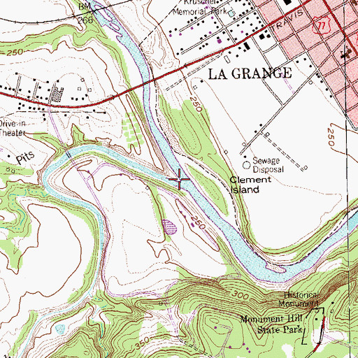 Topographic Map of Buckners Creek, TX
