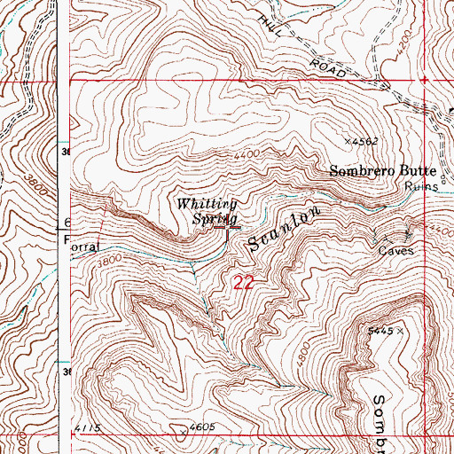 Topographic Map of Whitting Spring, AZ