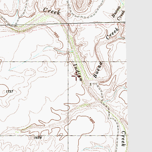 Topographic Map of Buena Creek, TX