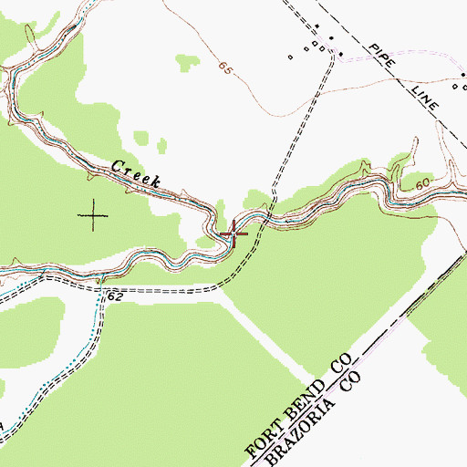 Topographic Map of Buffalo Creek, TX