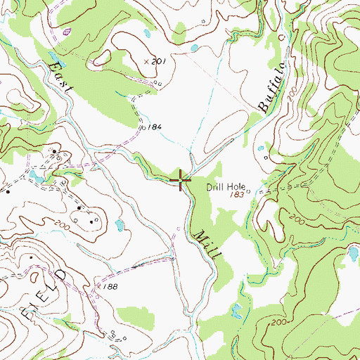 Topographic Map of Buffalo Creek, TX