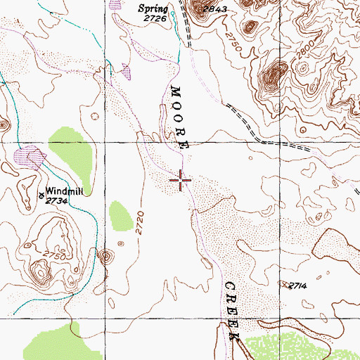 Topographic Map of Bugby Creek, TX