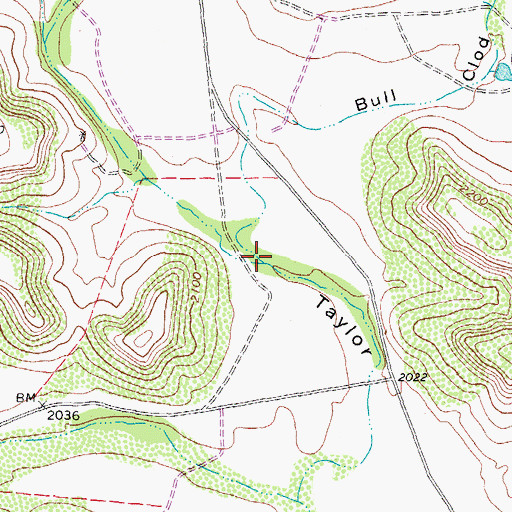 Topographic Map of Bull Clod Draw, TX