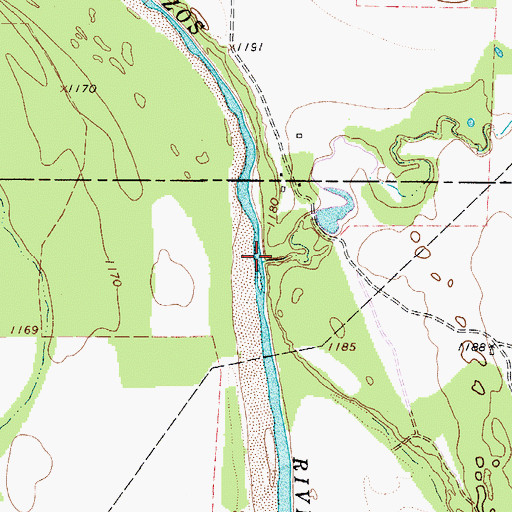 Topographic Map of Bull Creek, TX