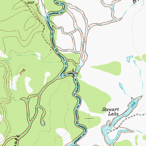 Topographic Map of Bull Creek, TX