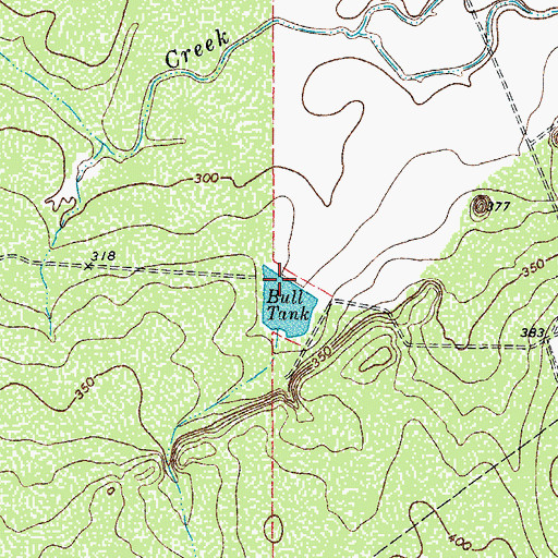 Topographic Map of Bull Tank, TX