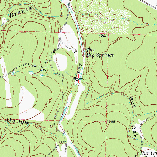 Topographic Map of Bur Oak Draw, TX