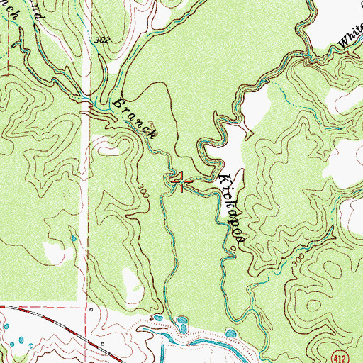 Topographic Map of Burkhand Branch, TX