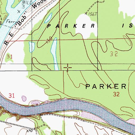 Topographic Map of Parker Island, AL