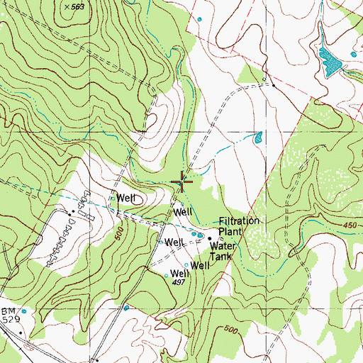 Topographic Map of Burlson Creek, TX