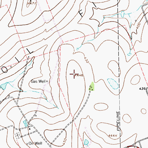 Topographic Map of Burnell Oil Field, TX