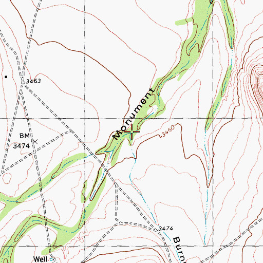 Topographic Map of Burnen Tower Draw, TX