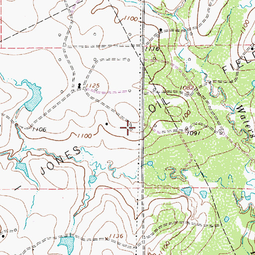 Topographic Map of Burns-Jones Oil Field, TX
