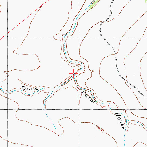 Topographic Map of Burnt House Creek, TX