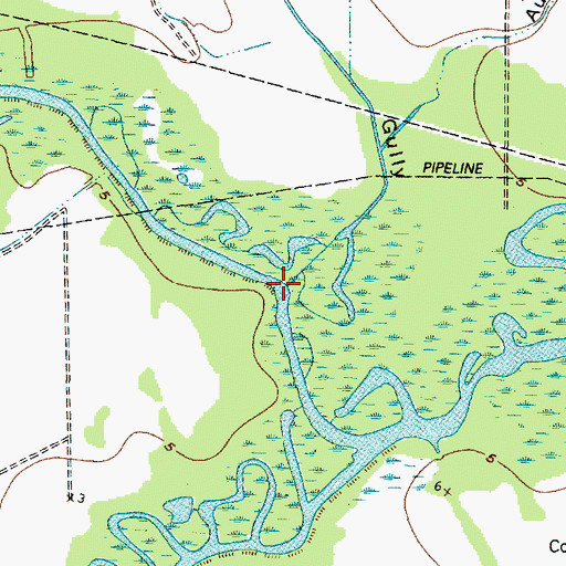Topographic Map of Burrell Gully, TX