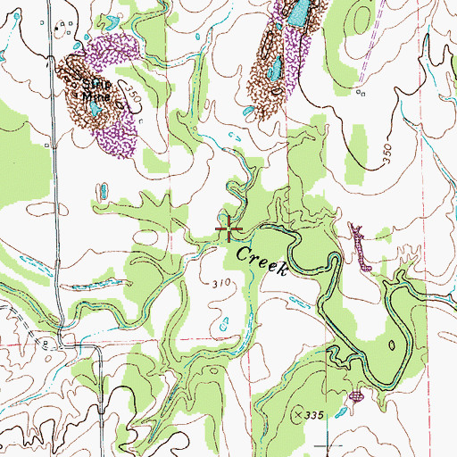 Topographic Map of Busby Branch, TX