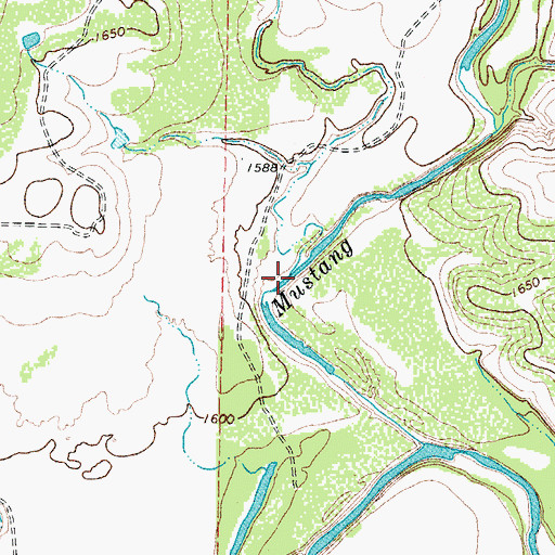 Topographic Map of Butternut Creek, TX