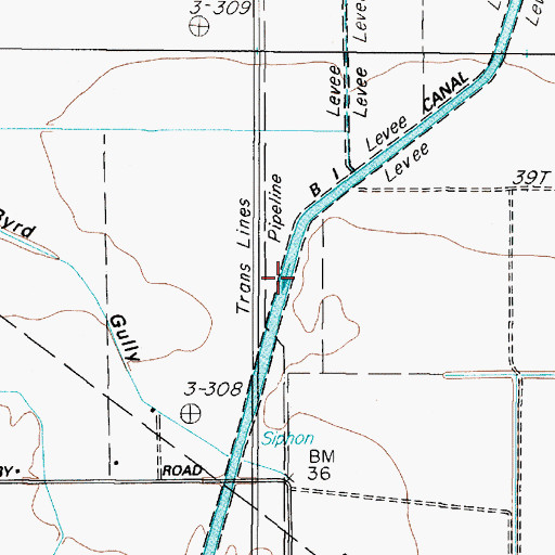 Topographic Map of B1 Canal, TX
